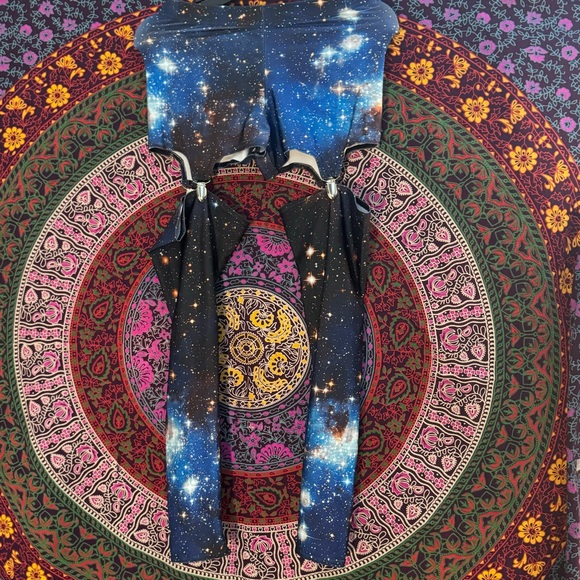Galaxy Blue Suspender Leggings- Size Medium BlackMilk Clothing - Picture 2 of 9